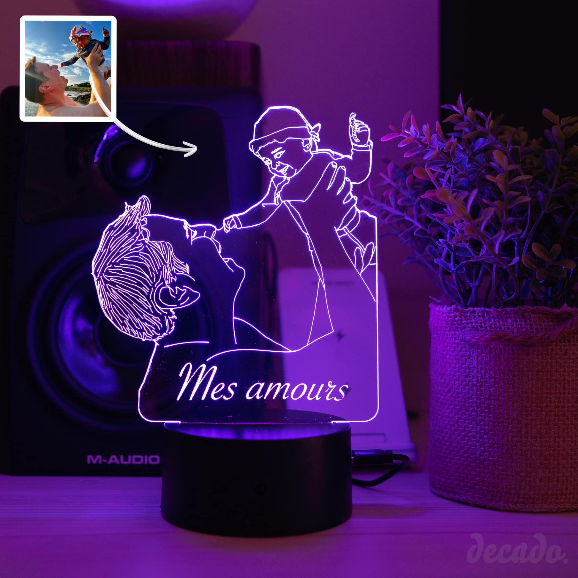 Lampe led 3d personalisable - Ma boutique
