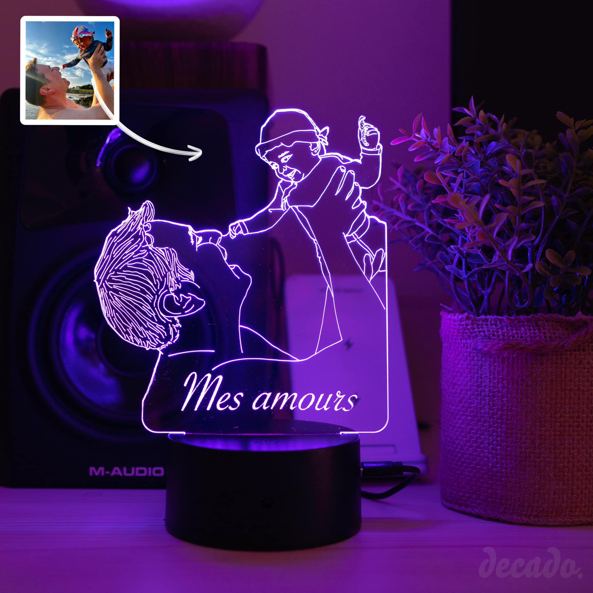 Lampe led 3d personalisable - Ma boutique