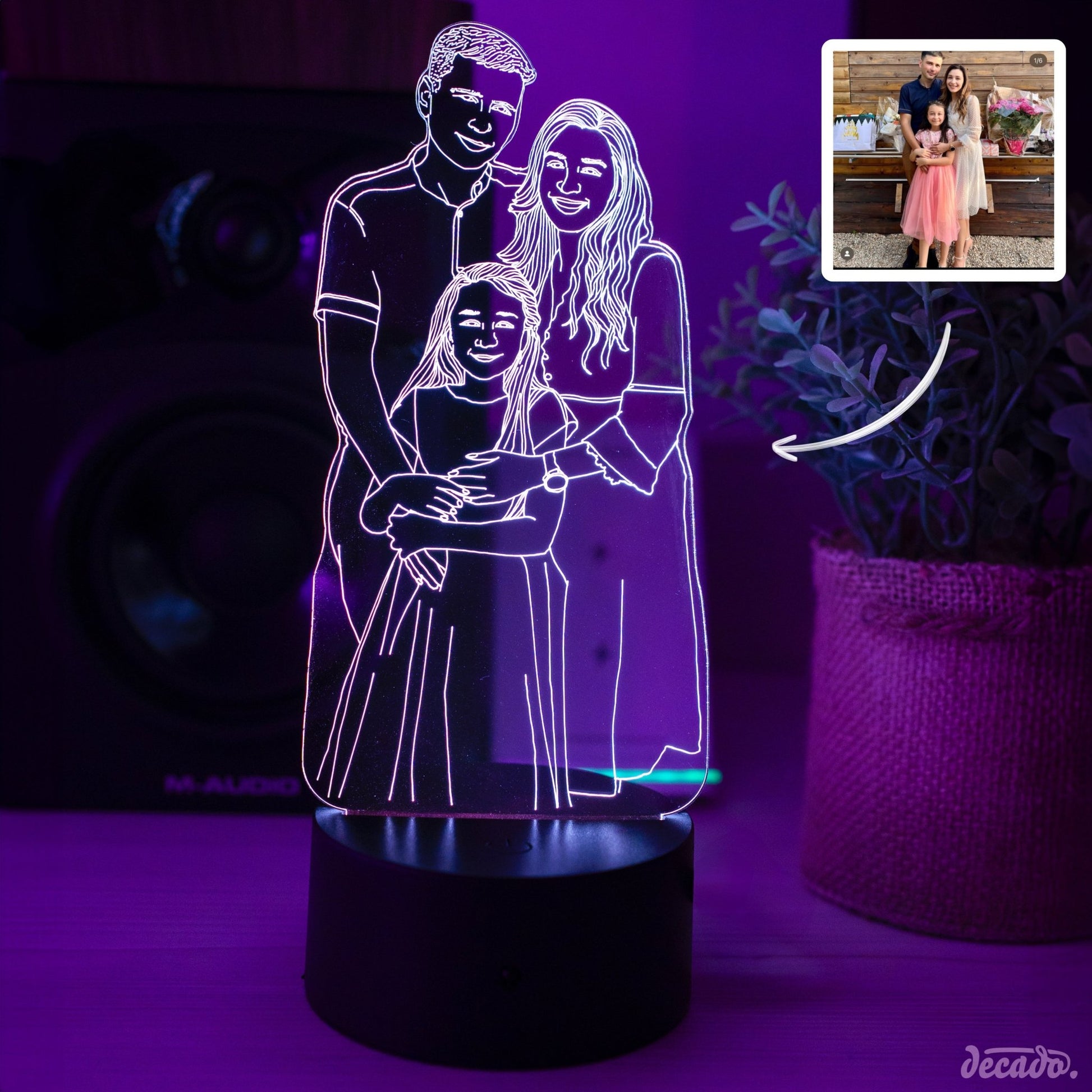 Lampe led 3d personalisable - Ma boutique